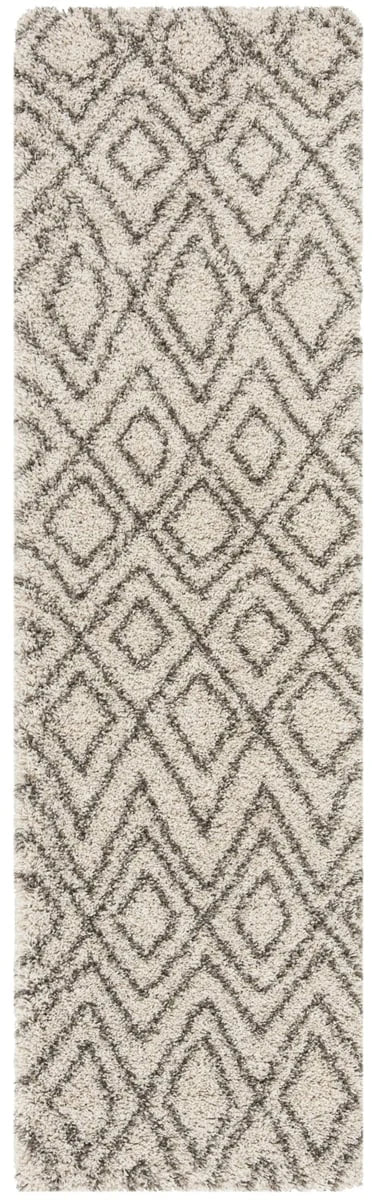 Cosmic Ivory, Grey Retro Collection Plush Shag Rug - Image 4