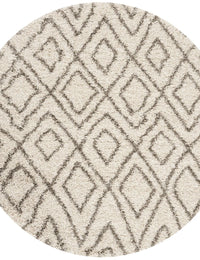 Cosmic Ivory, Grey Retro Collection Plush Shag Rug - Image 5