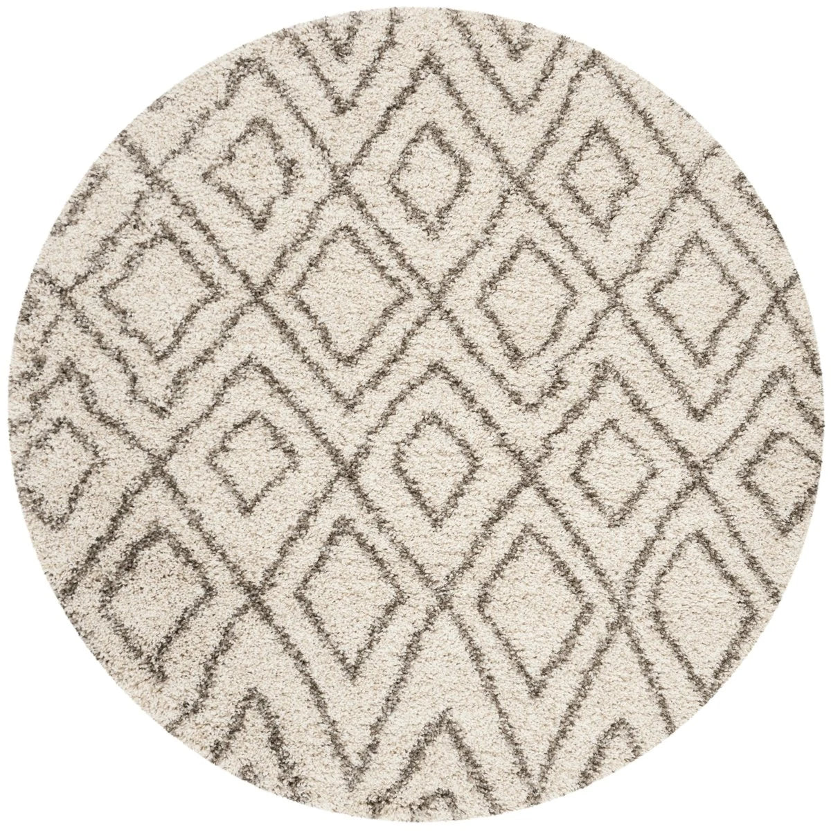 Cosmic Ivory, Grey Retro Collection Plush Shag Rug - Image 5