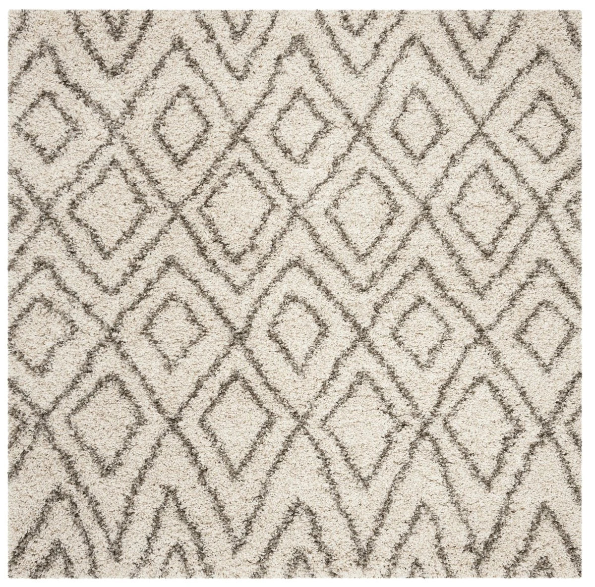 Cosmic Ivory, Grey Retro Collection Plush Shag Rug - Image 6