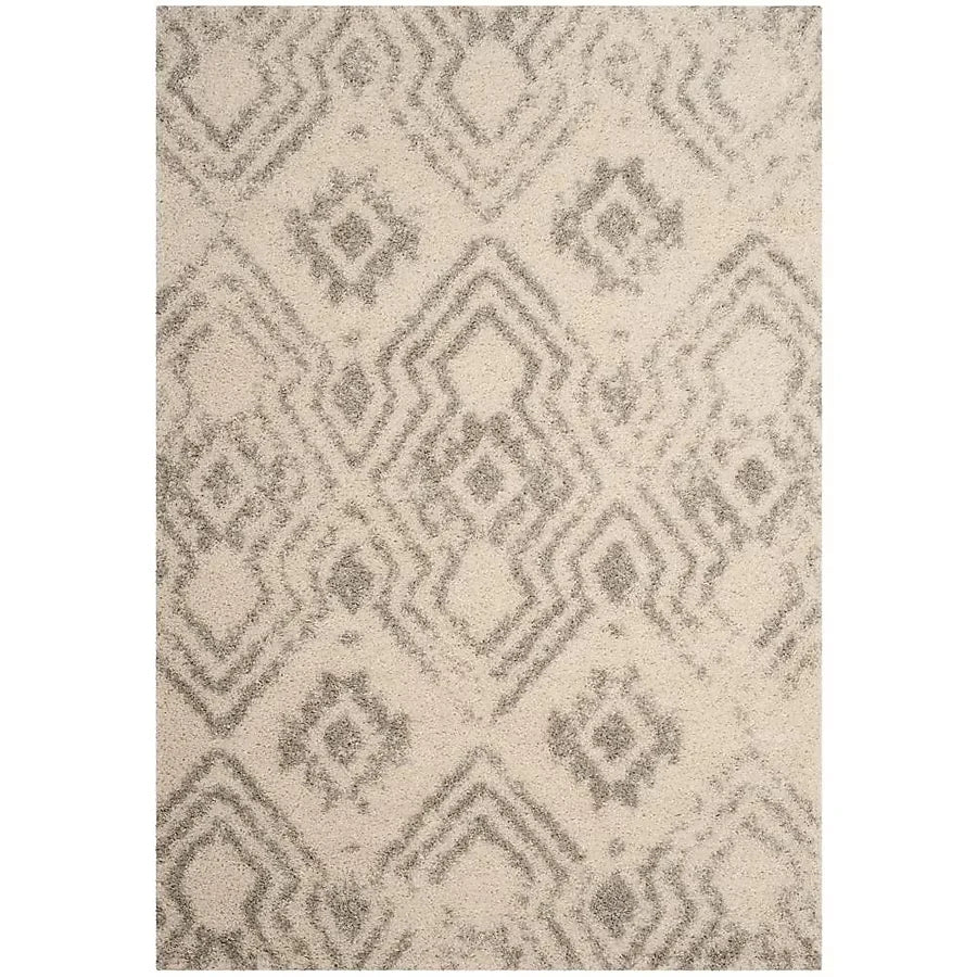 Cosmic IvoryGray Retro Collection Plush Shag Rug - Image 1