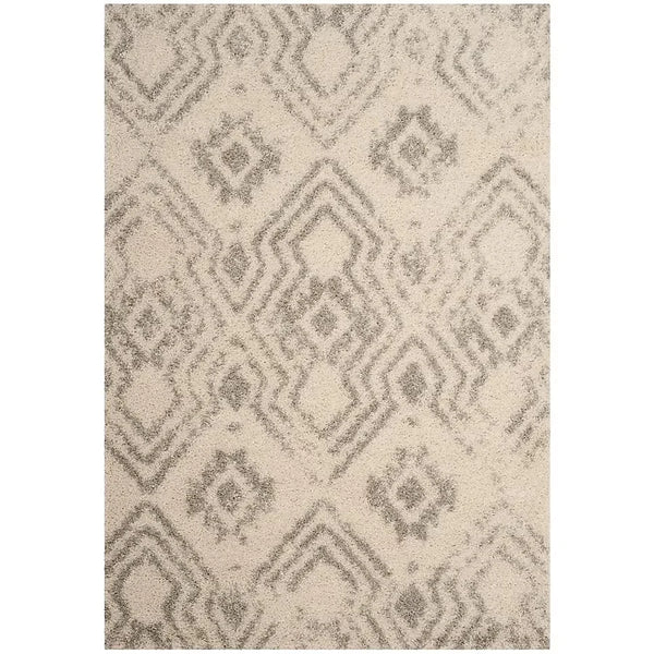Cosmic IvoryGray Retro Collection Plush Shag Rug - Image 1