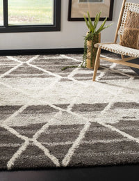 Cosmic Sand, Ivory Retro Collection Plush Shag Rug - Image 1