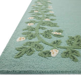 Costal Blue Floral Hand-Tufted Wool Rug - Image 2