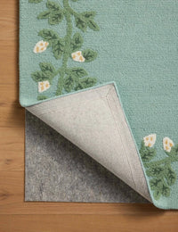 Costal Blue Floral Hand-Tufted Wool Rug - Image 3