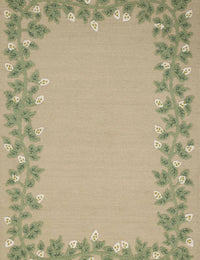 Costal Cream Floral Hand-Tufted Wool Rug - Image 1