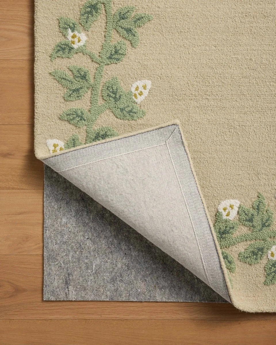 Costal Cream Floral Hand-Tufted Wool Rug - Image 3