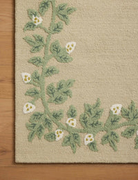 Costal Cream Floral Hand-Tufted Wool Rug - Image 4