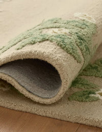 Costal Cream Floral Hand-Tufted Wool Rug - Image 5
