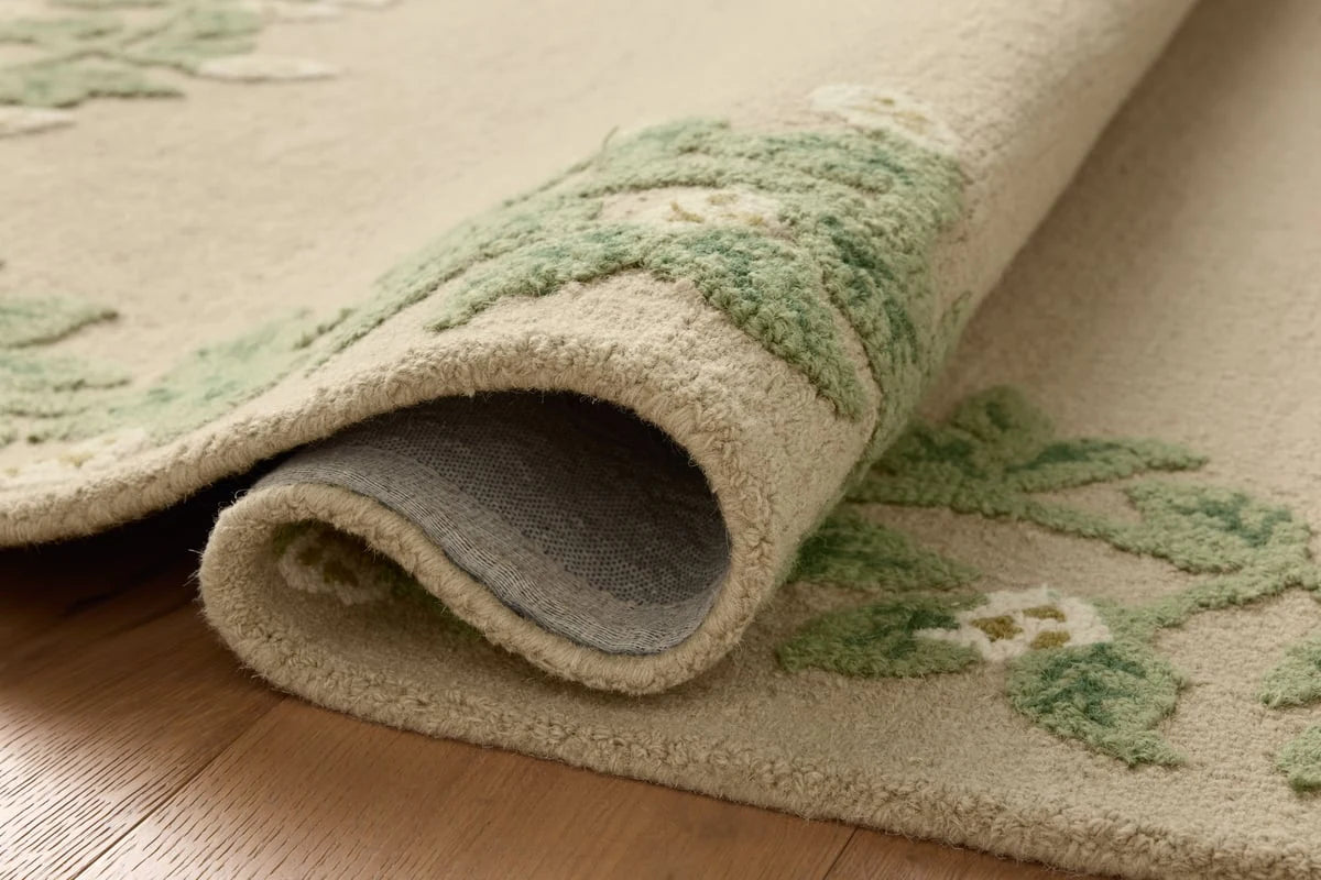 Costal Cream Floral Hand-Tufted Wool Rug - Image 5