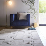 Cream Geometric Hand-Tufted Wool Rug - Image 1