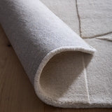 Cream Geometric Hand-Tufted Wool Rug - Image 4