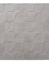 Cream Geometric Hand-Tufted Wool Rug - Image 5