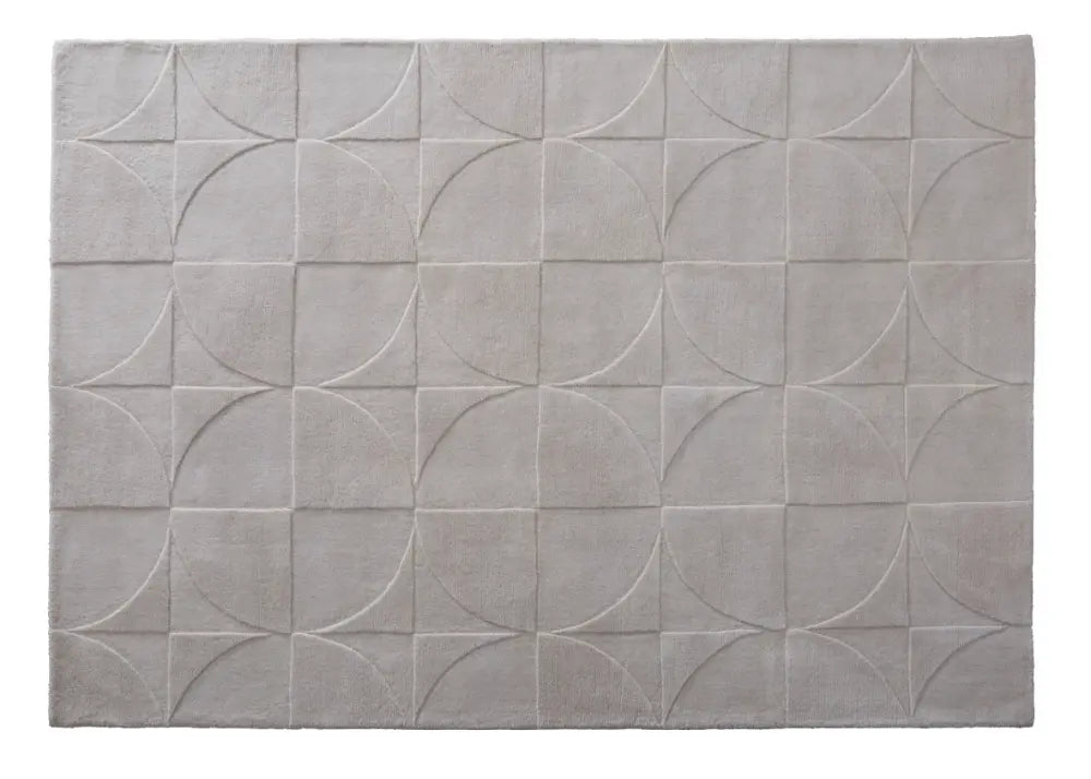 Cream Geometric Hand-Tufted Wool Rug - Image 5