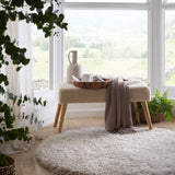 Cream Solid Plush Shag Rug - Image 3