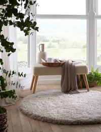 Cream Solid Plush Shag Rug - Image 3