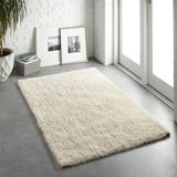 Cream Solid Plush Shag Rug - Image 4