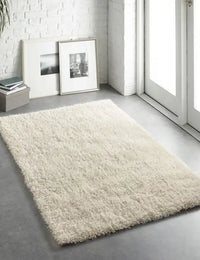 Cream Solid Plush Shag Rug - Image 4