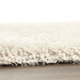 Cream Solid Plush Shag Rug - Image 5