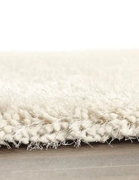 Cream Solid Plush Shag Rug - Image 6