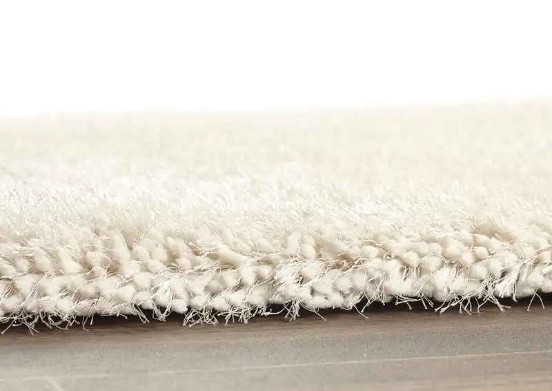 Cream Solid Plush Shag Rug - Image 6