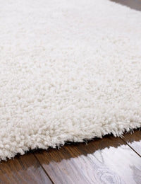 Cream Solid Plush Shag Rug - Image 7