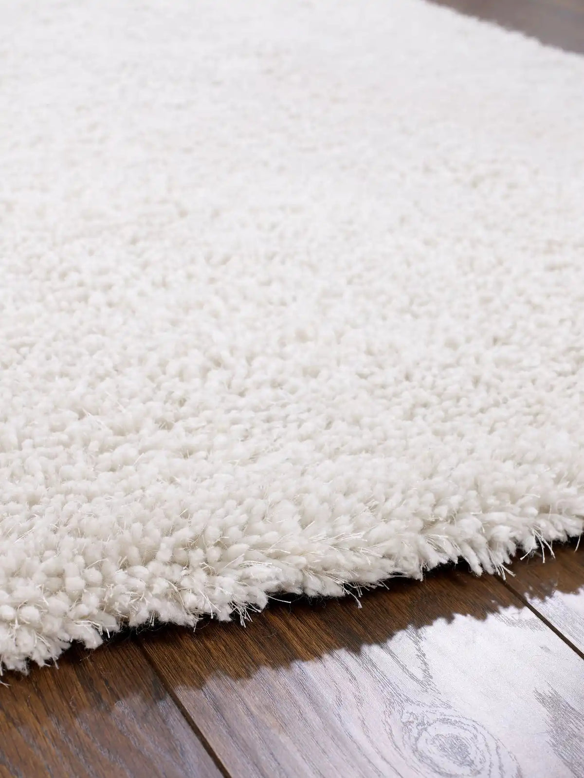 Cream Solid Plush Shag Rug - Image 7