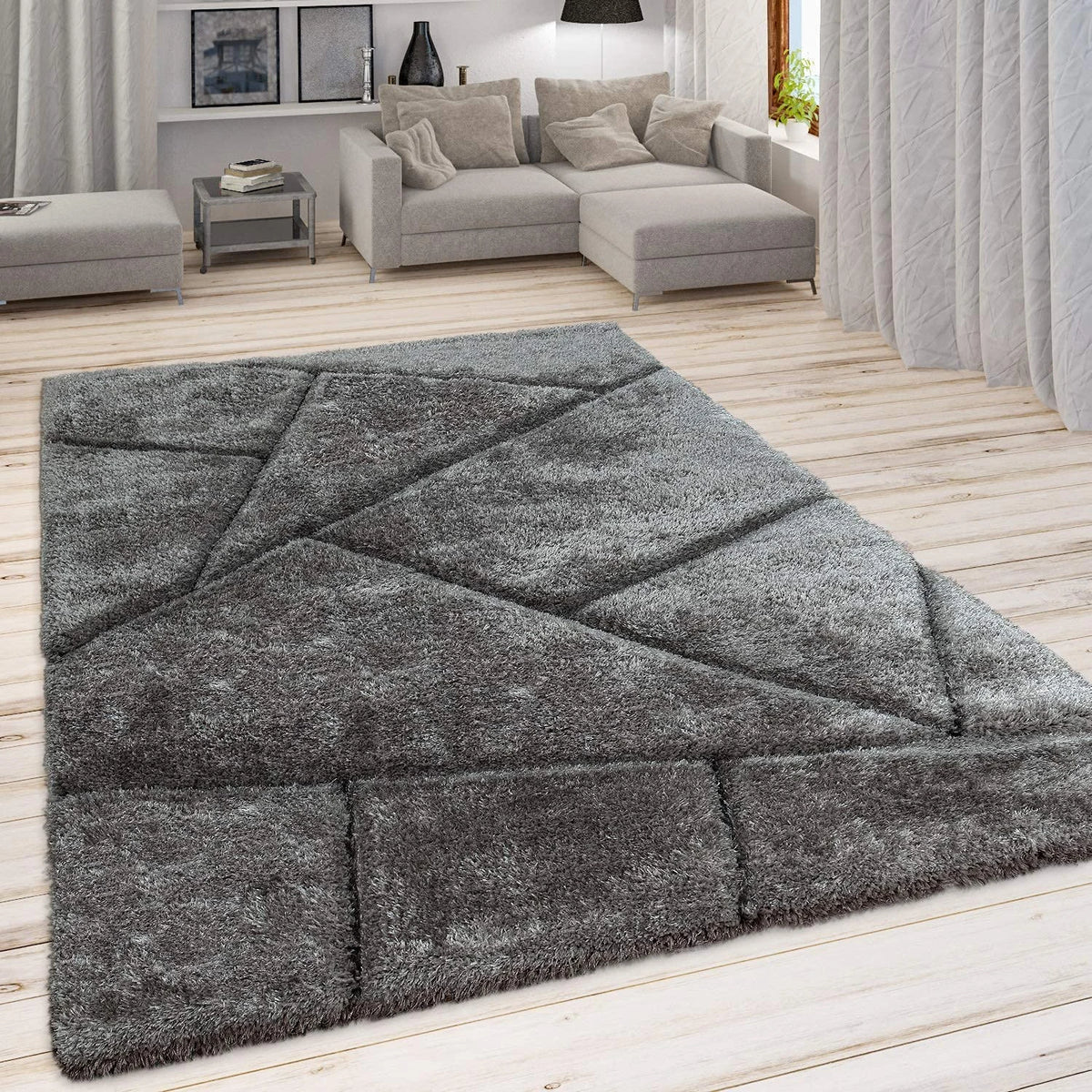 Criss Cross D Plush Shag Rug - Image 1