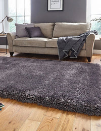 Dark Grey Solid Plush Shag Rug - Image 1