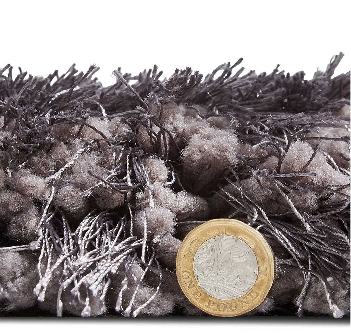 Dark Grey Solid Plush Shag Rug - Image 3