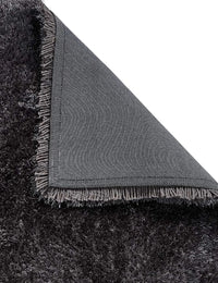 Dark Grey Solid Plush Shag Rug - Image 4