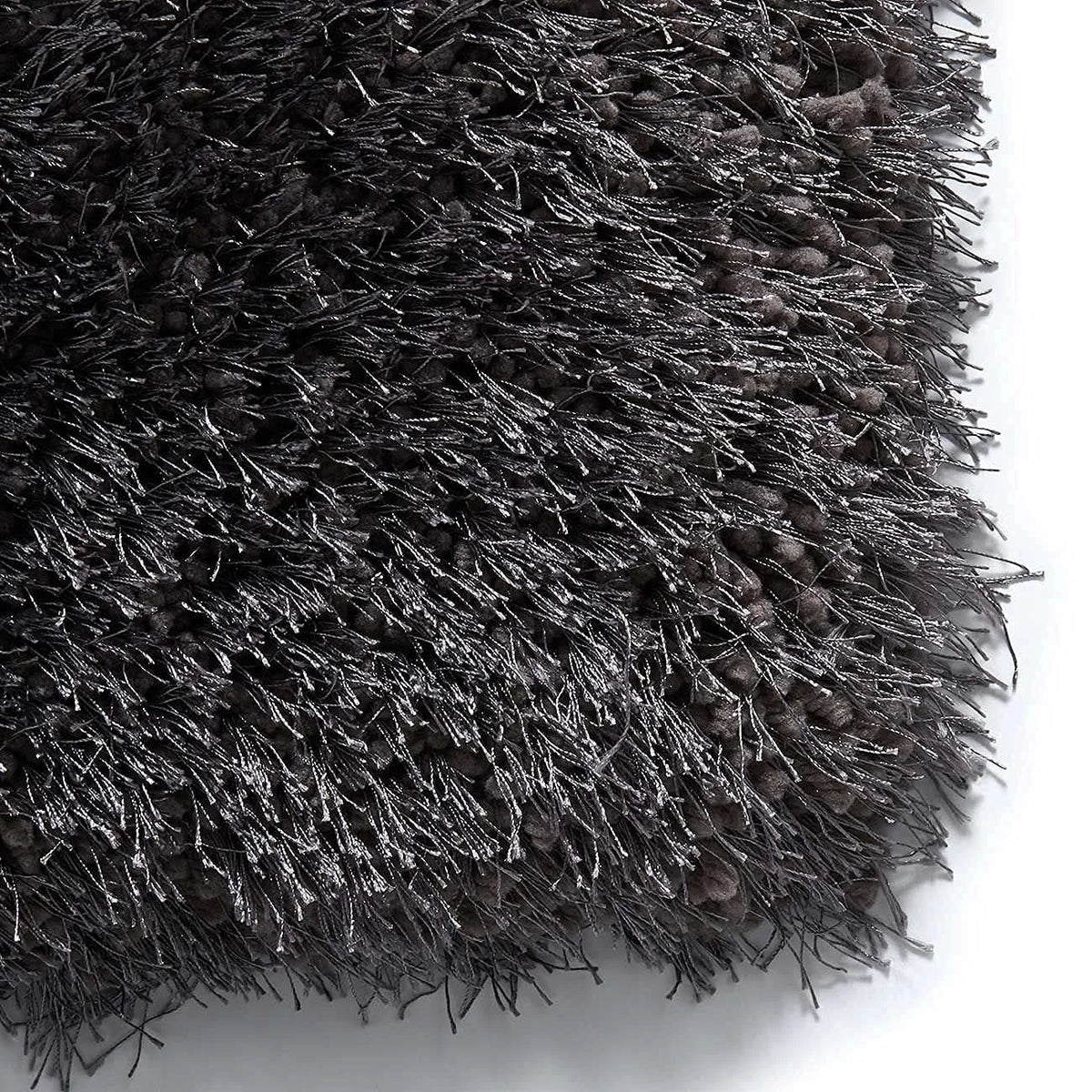 Dark Grey Solid Plush Shag Rug - Image 5