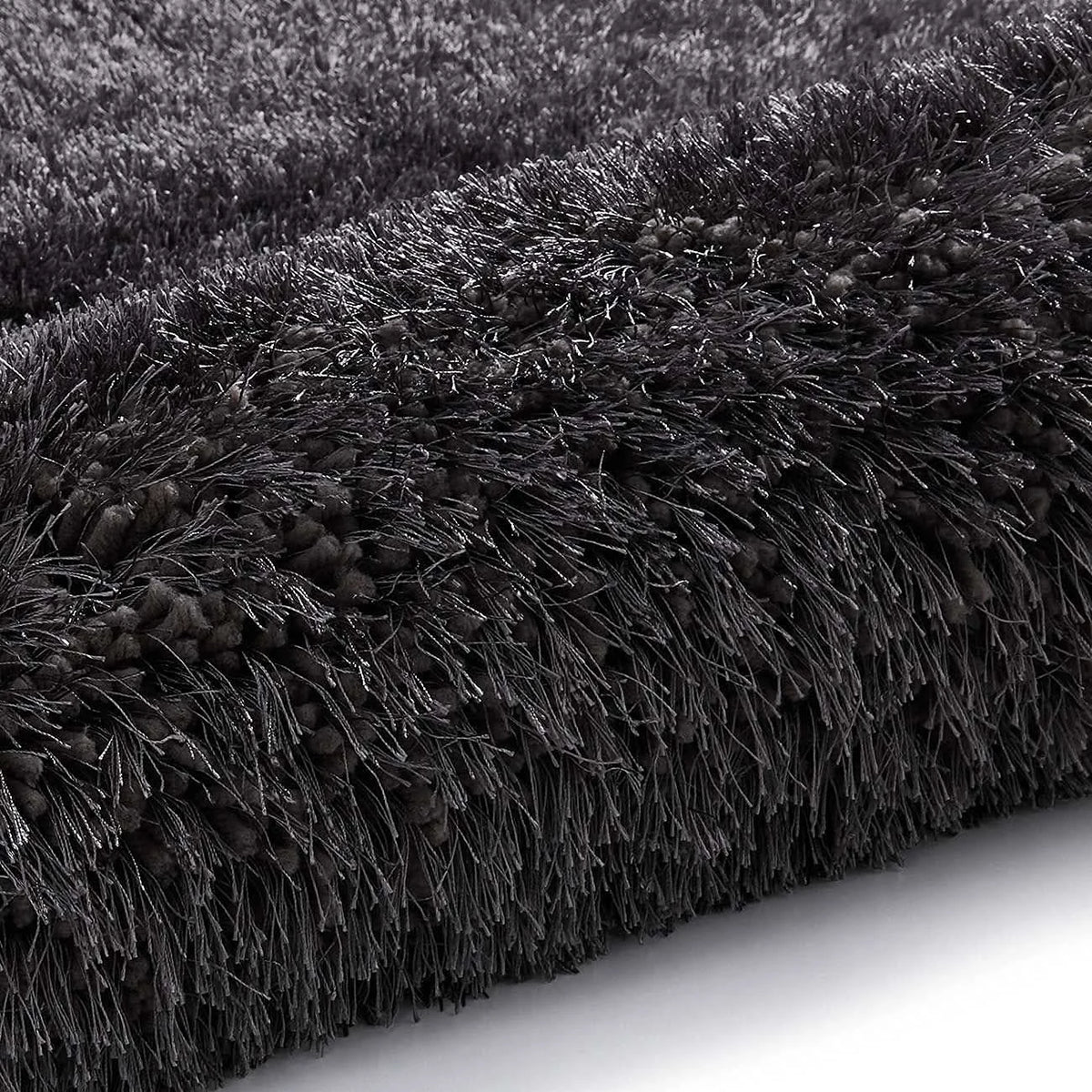Dark Grey Solid Plush Shag Rug - Image 6