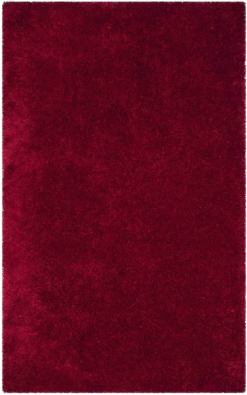 Dark Red Solid Plush Shag Rug - Image 2