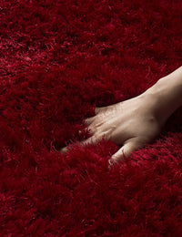Dark Red Solid Plush Shag Rug - Image 3