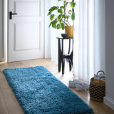 Dark Teal Solid Plush Shag Rug - Image 2