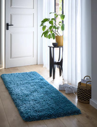 Dark Teal Solid Plush Shag Rug - Image 2