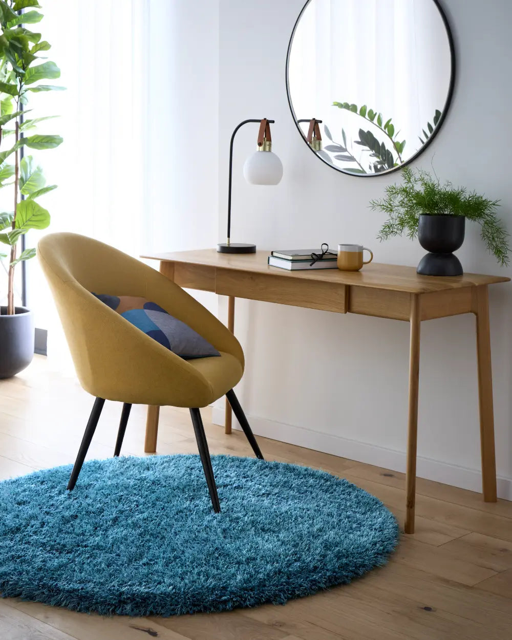 Dark Teal Solid Plush Shag Rug - Image 3