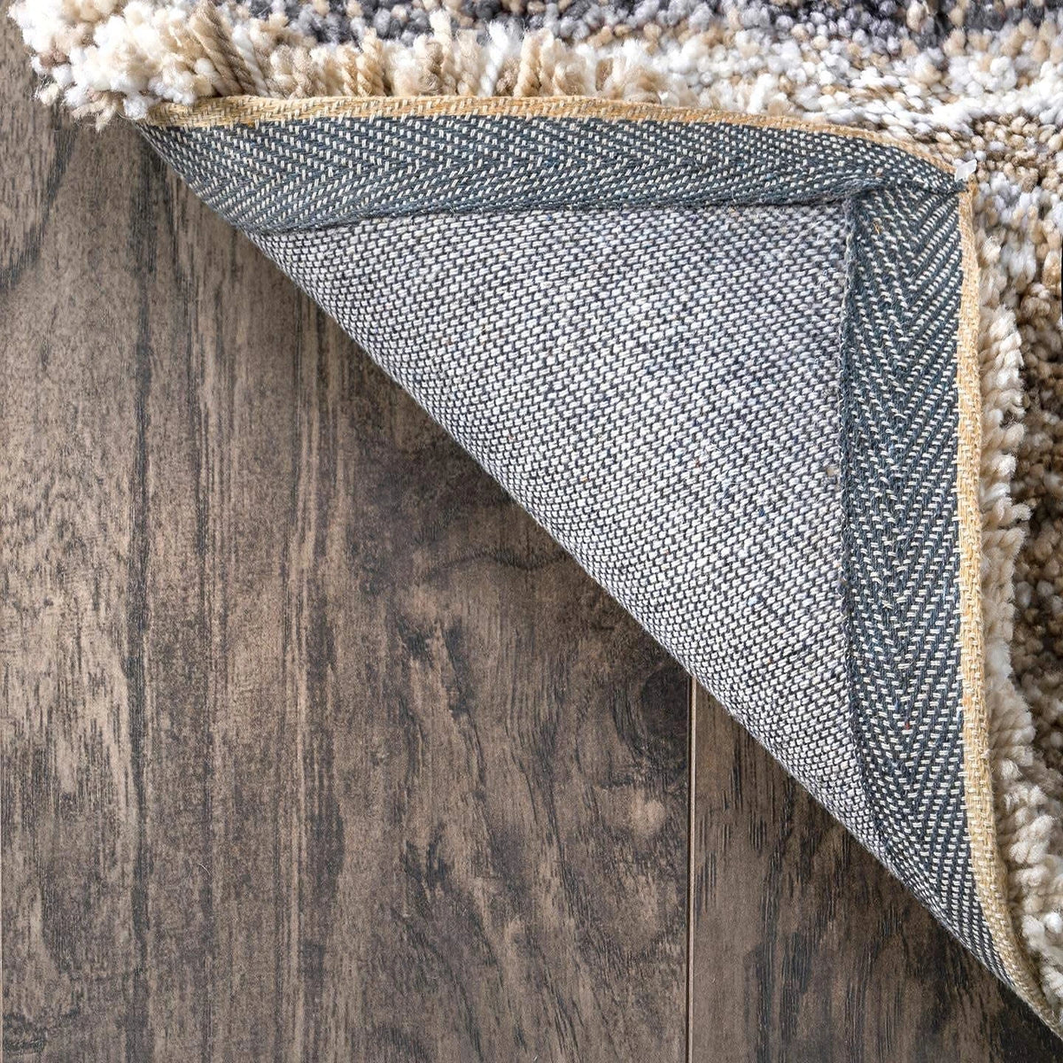 Denim Beige Ombre Collection Plush Shag Rug - Image 4