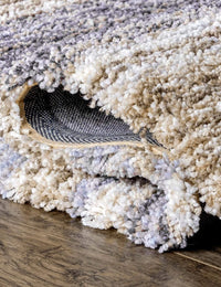 Denim Beige Ombre Collection Plush Shag Rug - Image 5