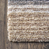 Denim Beige Ombre Collection Plush Shag Rug - Image 6