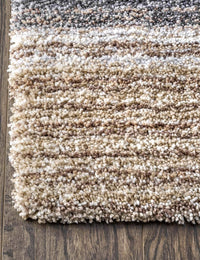 Denim Beige Ombre Collection Plush Shag Rug - Image 6