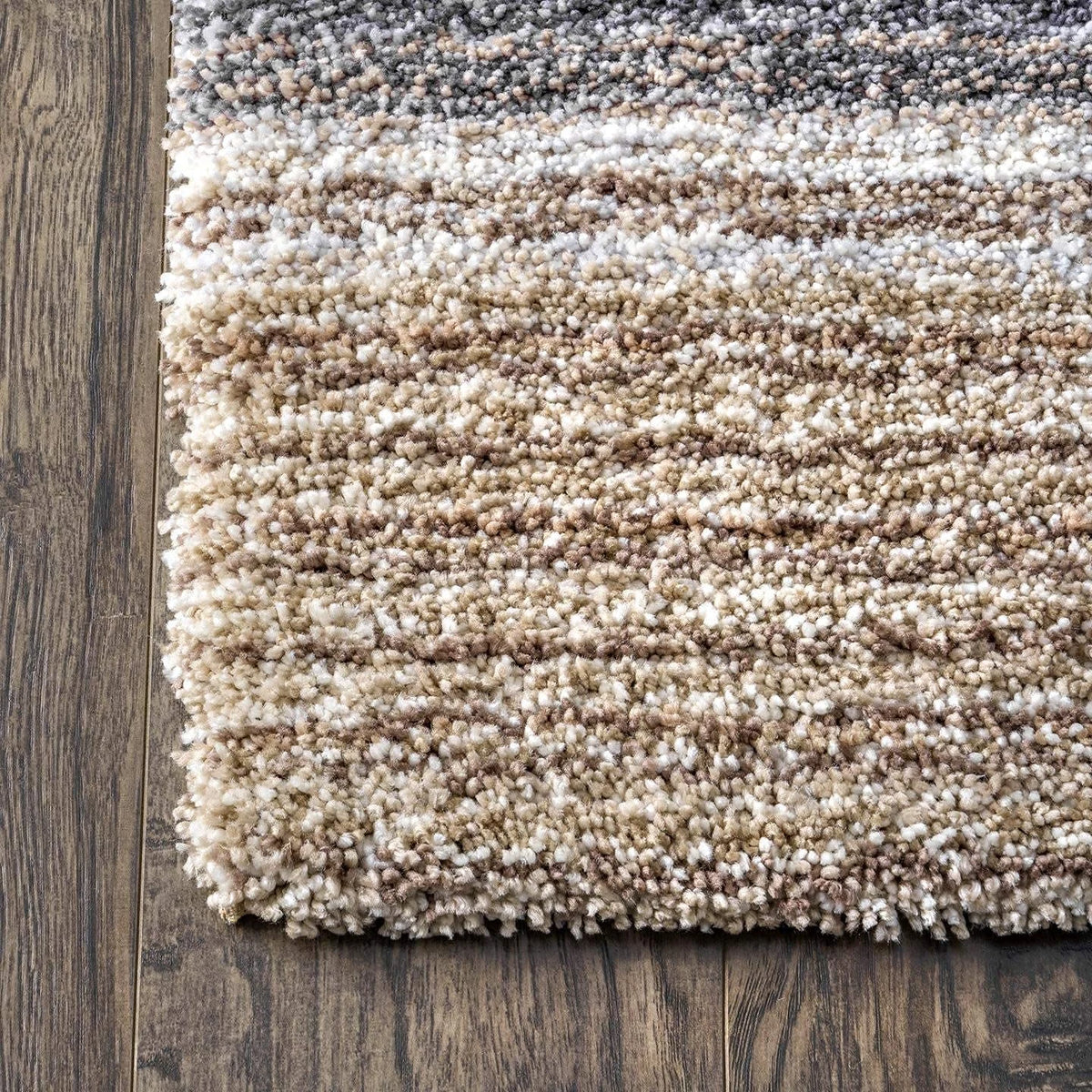 Denim Beige Ombre Collection Plush Shag Rug - Image 6
