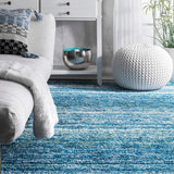 Denim Blue Ombre Collection Plush Shag Rug - Image 2