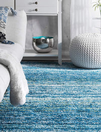 Denim Blue Ombre Collection Plush Shag Rug - Image 2