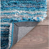 Denim Blue Ombre Collection Plush Shag Rug - Image 4