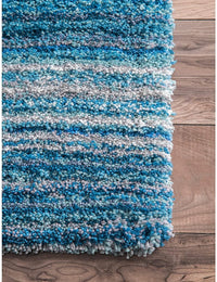 Denim Blue Ombre Collection Plush Shag Rug - Image 5