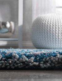 Denim Blue Ombre Collection Plush Shag Rug - Image 6