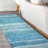 Denim Blue Ombre Collection Plush Shag Rug - Image 8