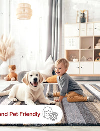 Denim Brown Ombre Collection Plush Shag Rug - Image 1